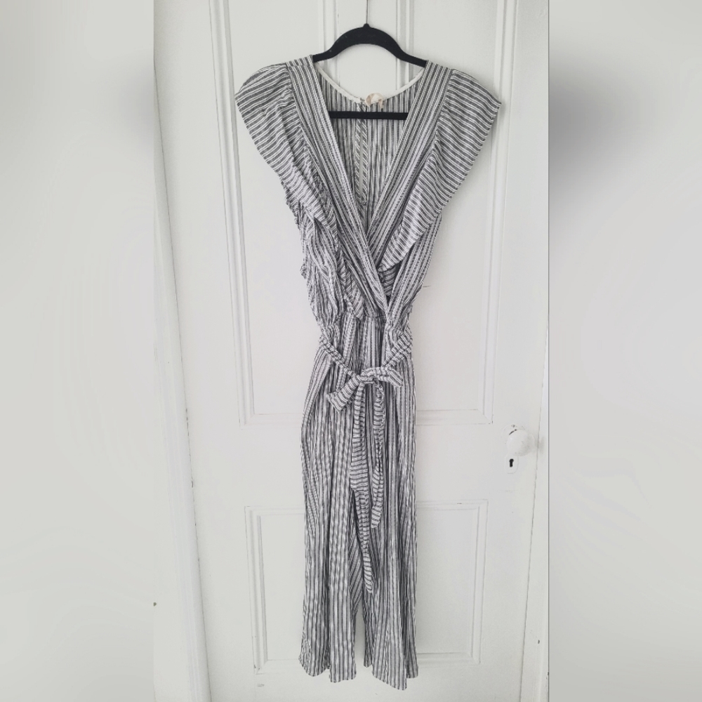Black and white striped Altar'd State jumpsuit size S